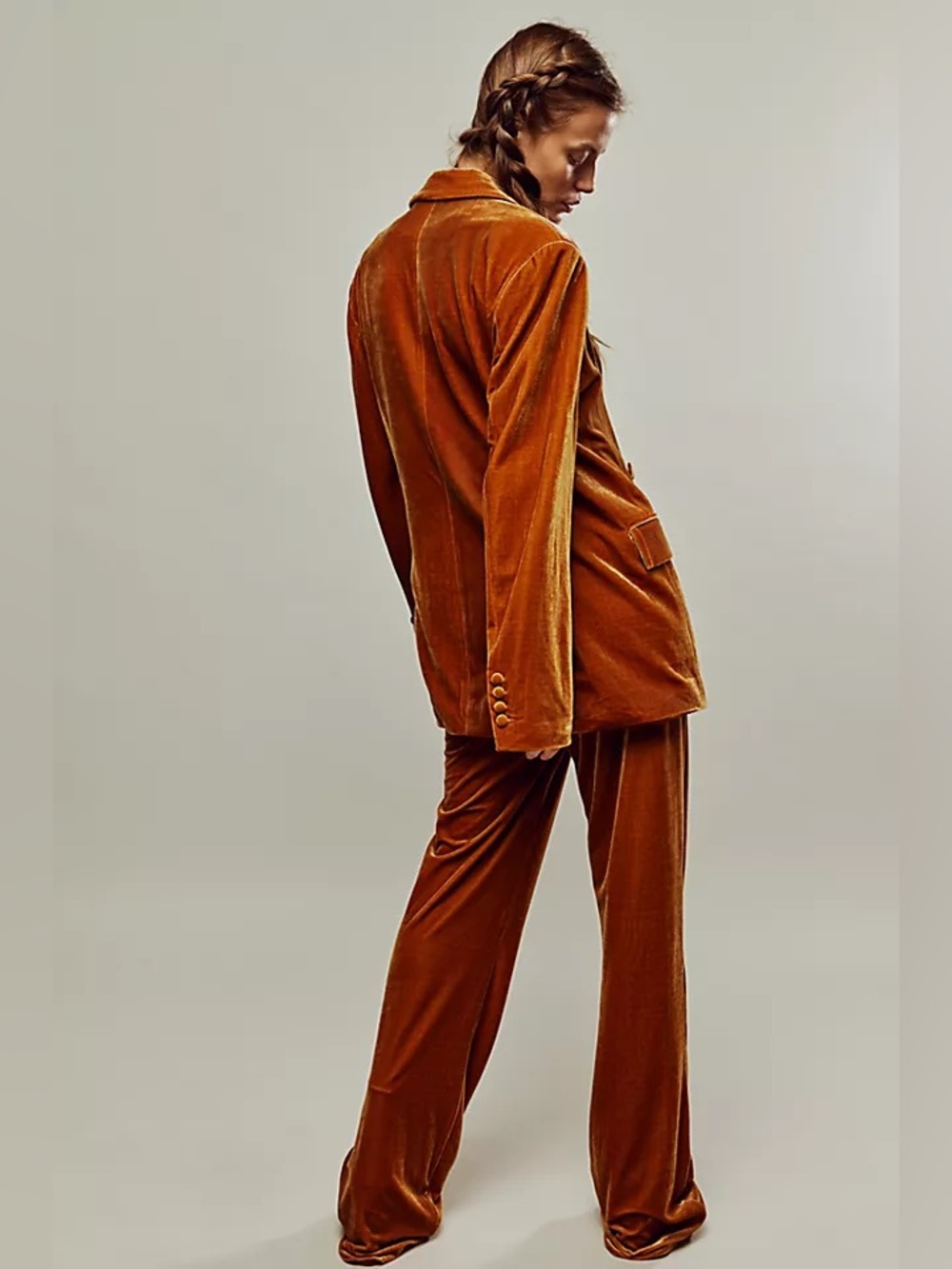 Hansen & Gretel Blush Coral Velvet Suit 2-Piece Set